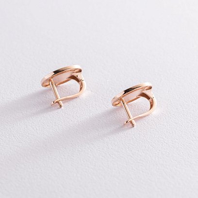 Серьги "Love" в красном золоте (эмаль) с06761 №4