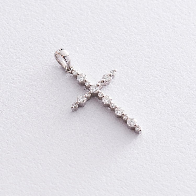 Золотой крестик с бриллиантами пб0026he от ювелирного магазина Оникс