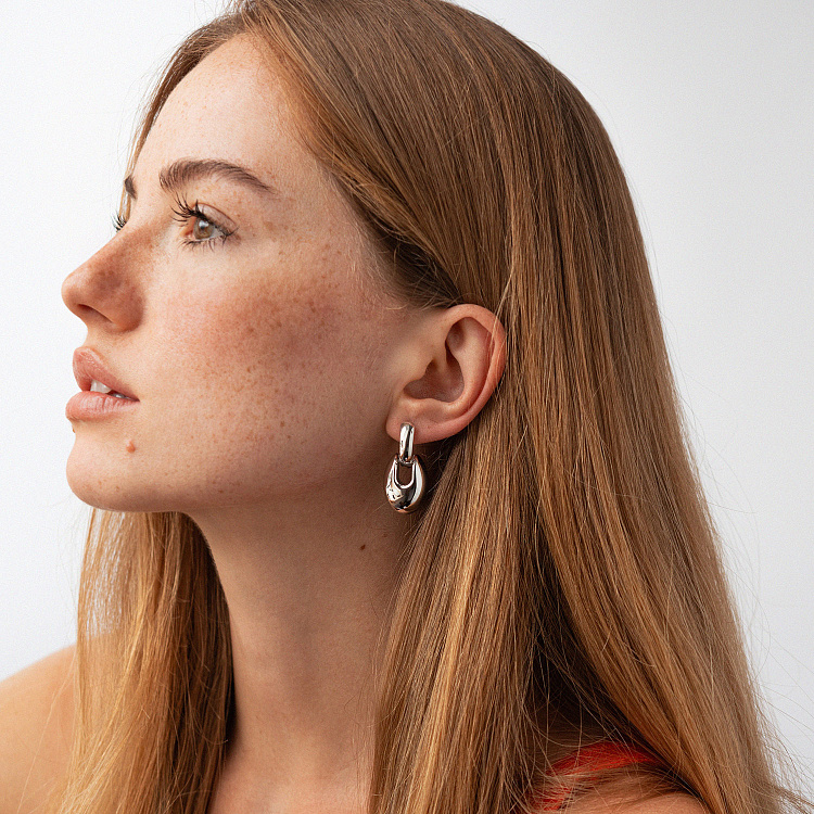 Сережки "Melaine" у білому золоті с09153 від ювелірного магазину Онікс - 1