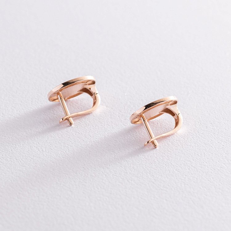 Серьги "Love" в красном золоте (эмаль) с06761 от ювелирного магазина Оникс - 3