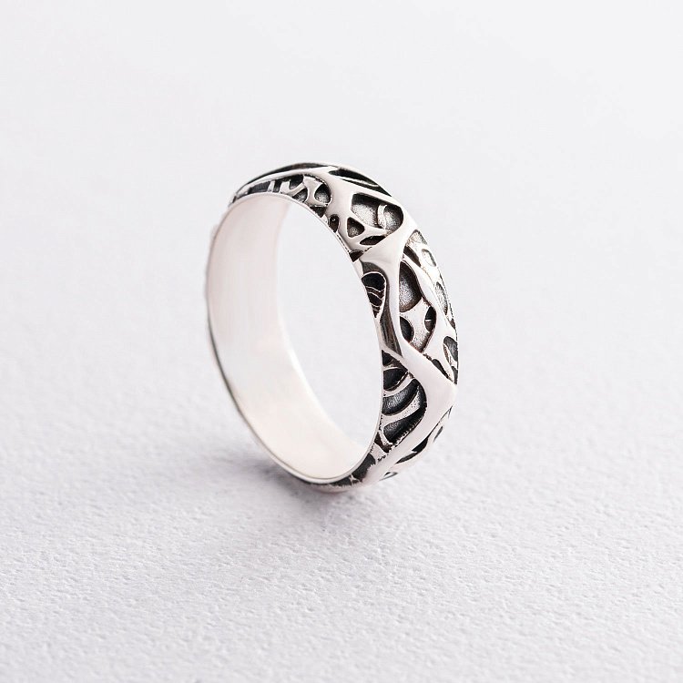 Срібна каблучка з чорнінням К1011ч від ювелірного магазину Онікс - 3