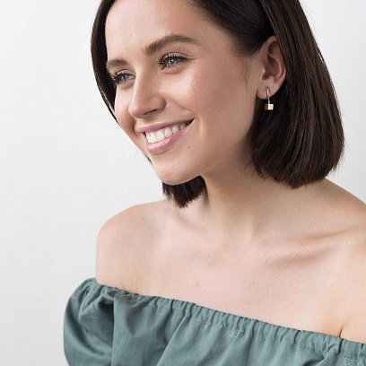 Золоті сережки "Кубики" с06114 №2