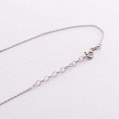 Двойное колье "Хлоя" с шариком в белом золоте кол01894 №5