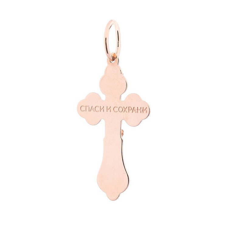 Золотой православный крестик п02438 от ювелирного магазина Оникс - 1