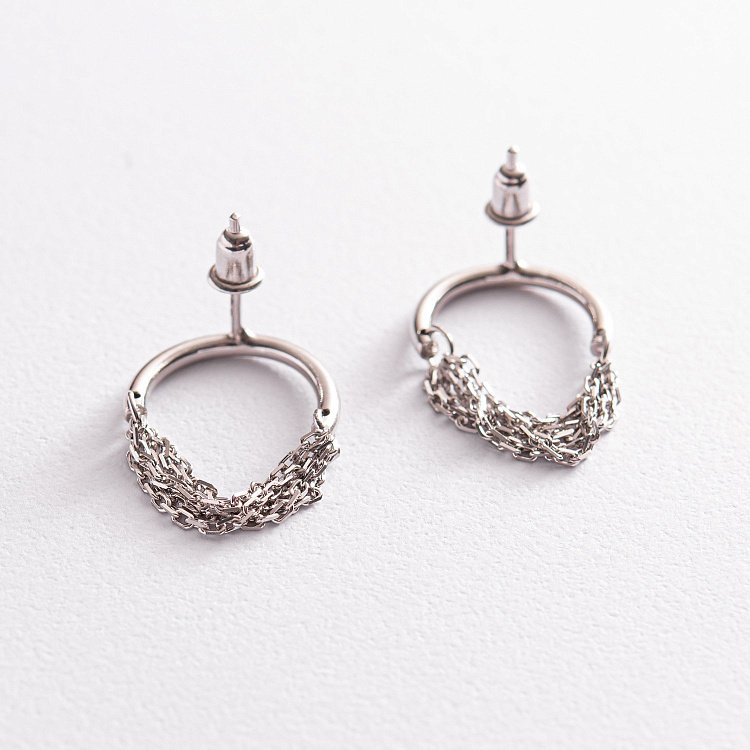 Срібні сережки - пусети "Пенелопа" 123190 від ювелірного магазину Онікс - 5