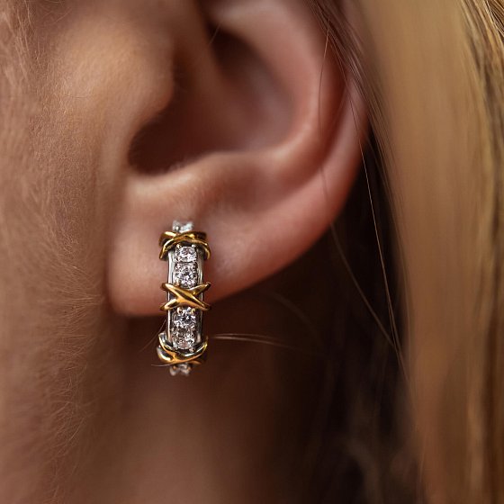 Серебряные серьги "Эбигейл" с фианитами 835 №4