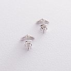 Срібні сережки-пусети "Трикутники" 122638 от ювелирного магазина Оникс - 2