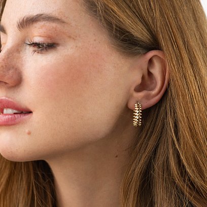 Серьги - кольца в желтом золоте с09059 №2