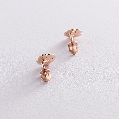 Золотые серьги - пусеты "Цветочки" с01934 №6