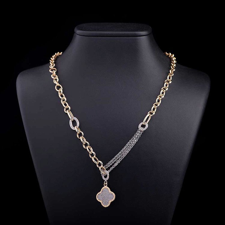 Золоте кольє з фіанітами кол00893 від ювелірного магазину Онікс