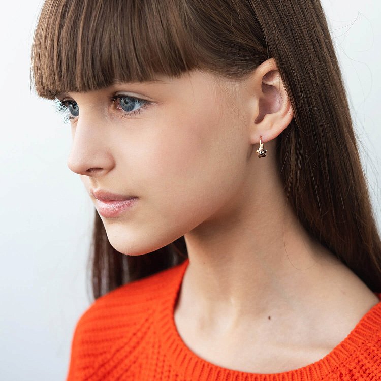 Дитячі золоті сережки "Квіточки" с06085 від ювелірного магазину Онікс - 2