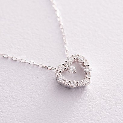 Золотое колье "Сердечко" с бриллиантами колб0081cha №3