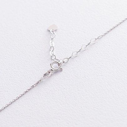 Колье "Клевер" в белом золоте (фианит) кол01124 №4