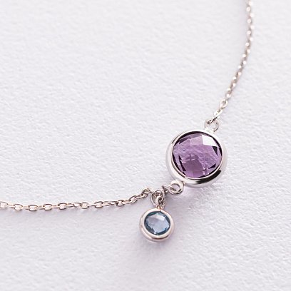 Золотой браслет (аметист, топаз) б04387 №6