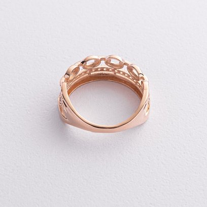 Золота каблучка "Ланцюжок" з фіанітами к08142 №3