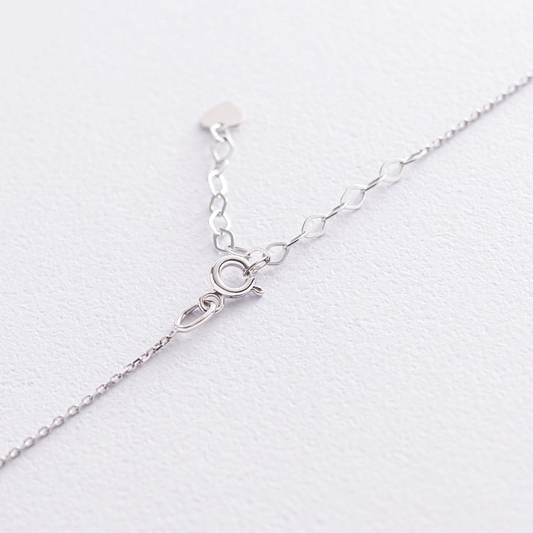 Колье "Клевер" в белом золоте (фианит) кол01124 от ювелирного магазина Оникс - 3