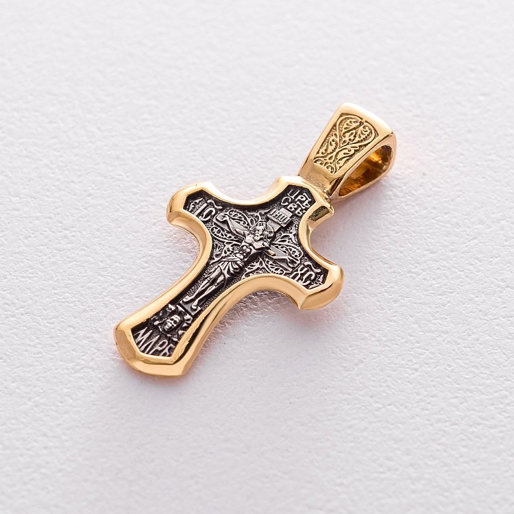 Православный крест "Распятие Христово. Спаси и сохрани" 132900 от ювелирного магазина Оникс