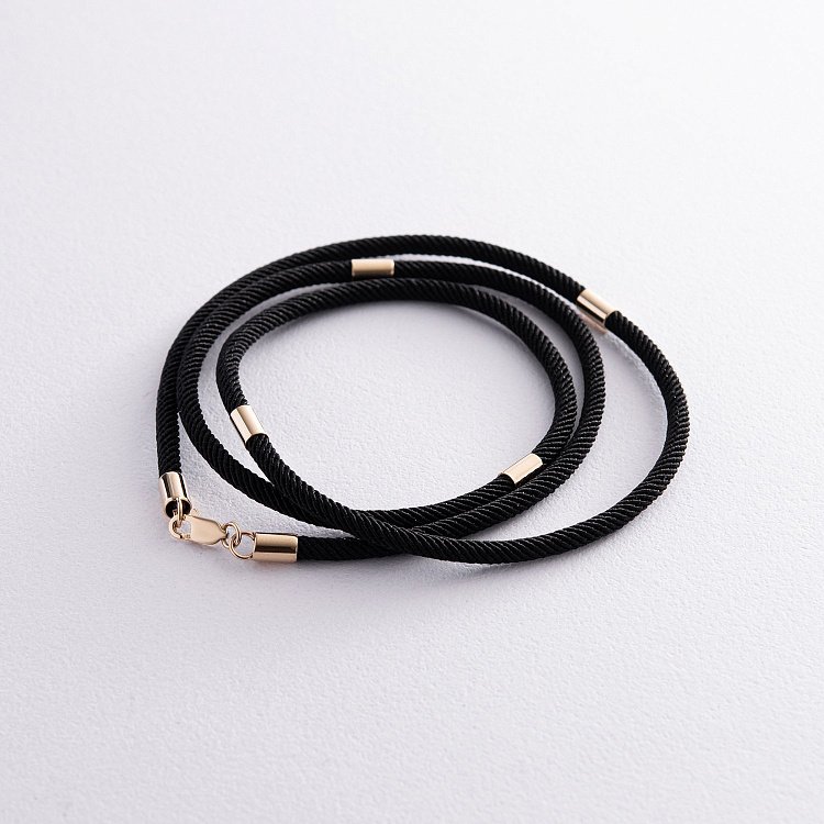 Шовковий шнурок із золотою застібкою 661ж від ювелірного магазину Онікс