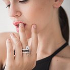 Серебряное кольцо "Булавка" с фианитами 111790 от ювелирного магазина Оникс