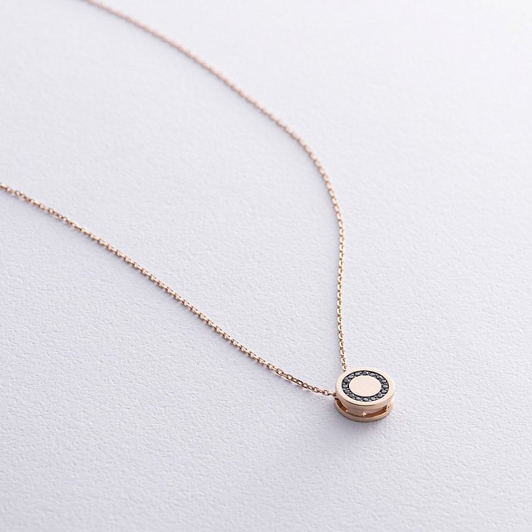 Золотое колье с черными бриллиантами 734513122 от ювелирного магазина Оникс - 4