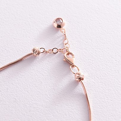 Золотий браслет "Сердечки" з фіанітами б05021 №5