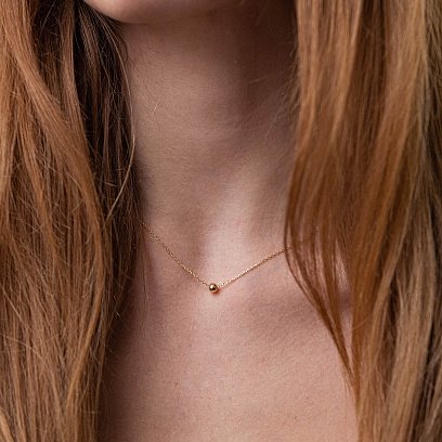 Колье "Шарик" в желтом золоте (4 мм) кол02123 №3