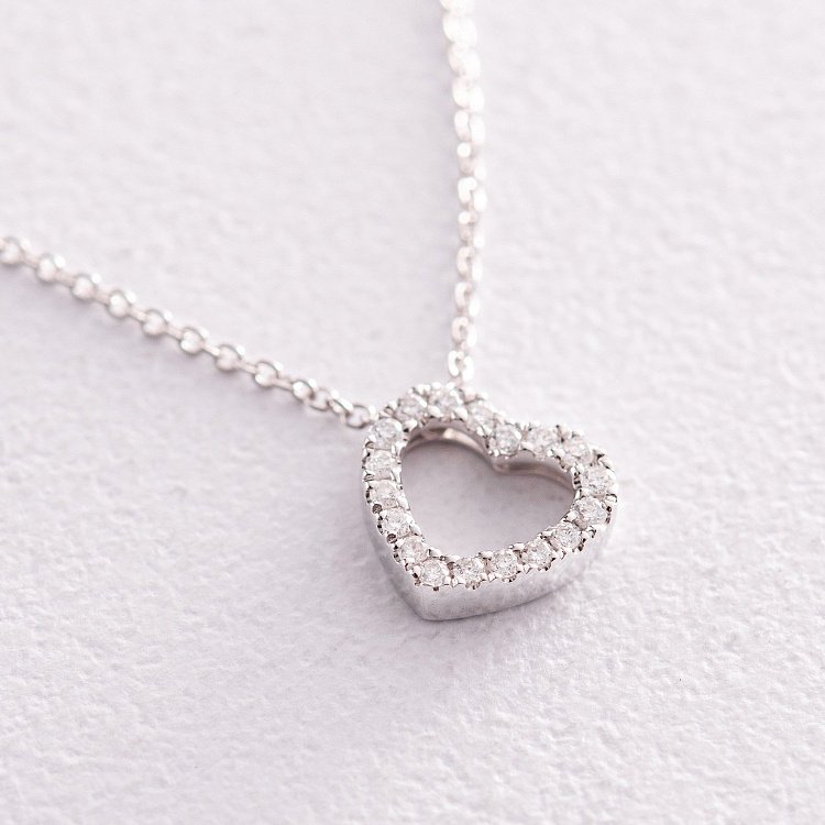 Золотое колье "Сердечко" с бриллиантами колб0087ca от ювелирного магазина Оникс - 2