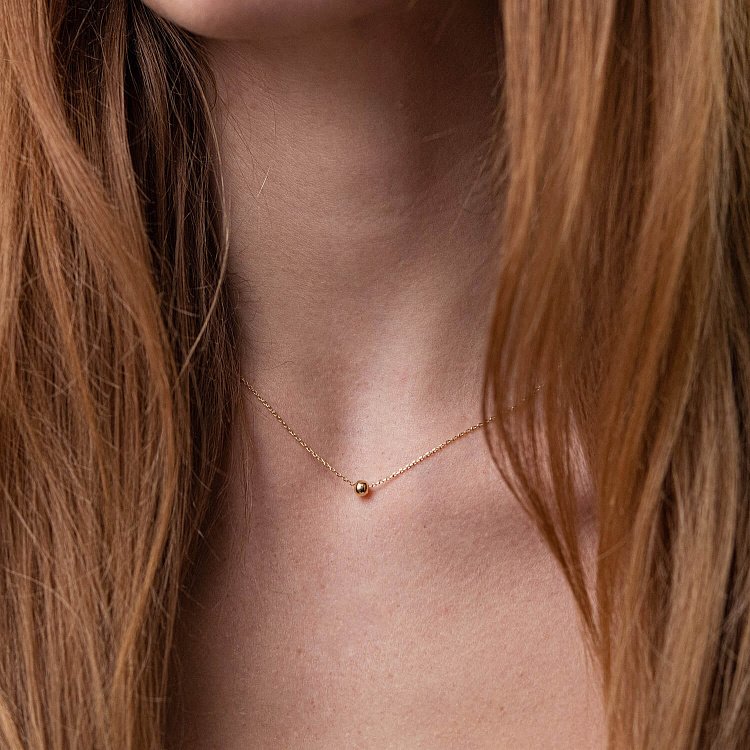 Колье "Шарик" в желтом золоте (4 мм) кол02123 от ювелирного магазина Оникс - 2