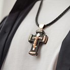 Мужской православный крест "Распятие. Спаси и Сохрани" из эбенового дерева и золота 0001 от ювелирного магазина Оникс - 5
