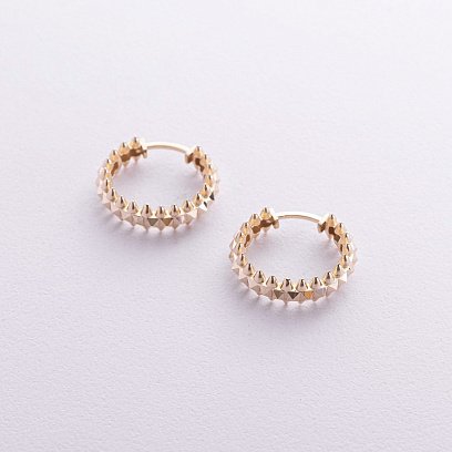 Серьги - кольца в желтом золоте с09059 №3