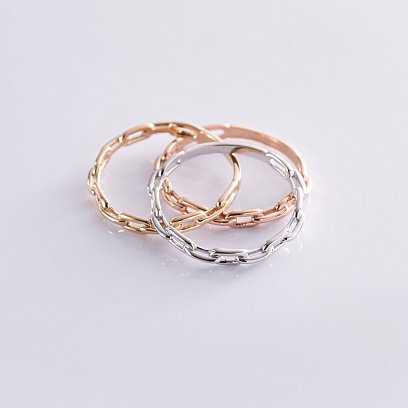 Каблучка "Ланцюжок" у жовтому золоті к07110 №5