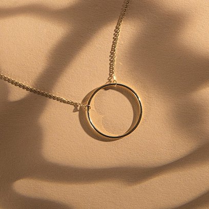 Колье "Большой круговорот" в желтом золоте кол01852 №11