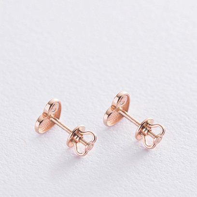 Золоті сережки "Сердечка" з фіанітами с06071 №5