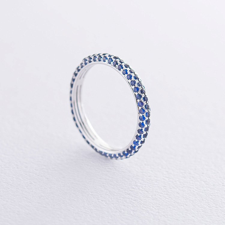 Золотое кольцо с синими сапфирами кб0244sth от ювелирного магазина Оникс