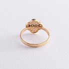 Золотое кольцо "Клевер" с фианитами к04855 от ювелирного магазина Оникс - 2
