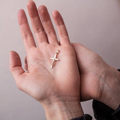 Золотий хрестик з розп'яттям п01834 №2