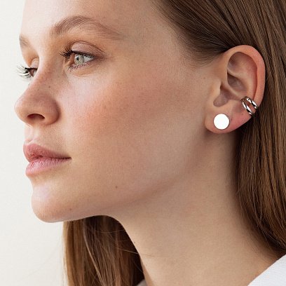 Серебряная серьга - каффа 123297 №4