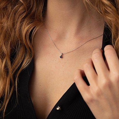 Золотой кулон (синий сапфир) пб0085gl №4