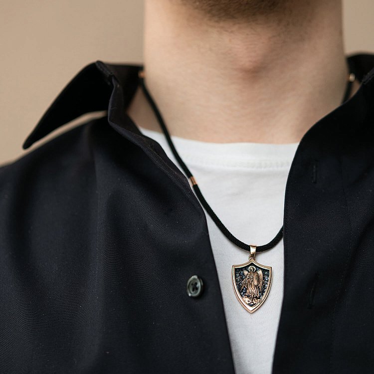 Золотий кулон "Архангел Михаїл. Молитва" п03809 від ювелірного магазину Онікс - 1