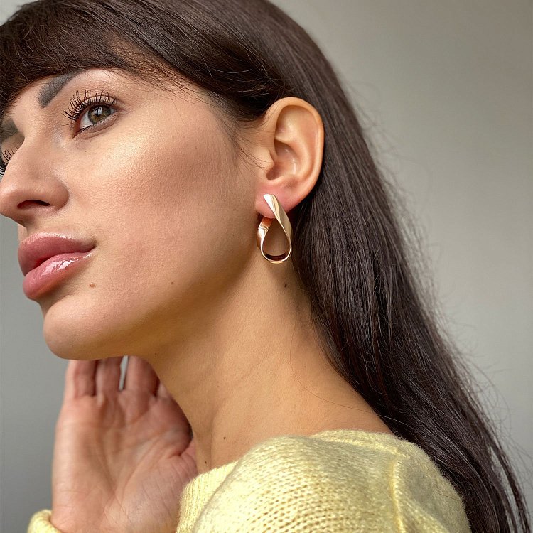 Золотые серьги "Возвращение" с04614 от ювелирного магазина Оникс - 6