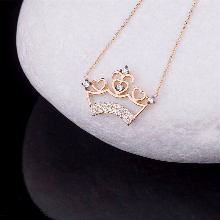 Золоте кольє "Корона" з фіанітами кол00641 від ювелірного магазину Онікс - 1