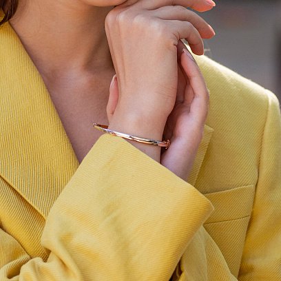 Жорсткий золотий браслет б04785 №2