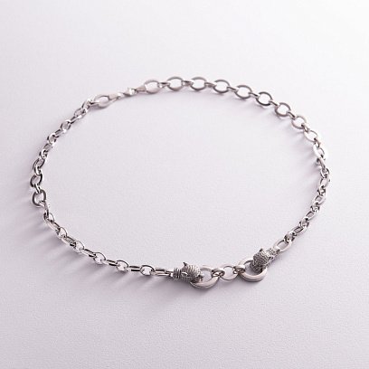 Колье "Пантера" в белом золоте (фианиты) кол02039