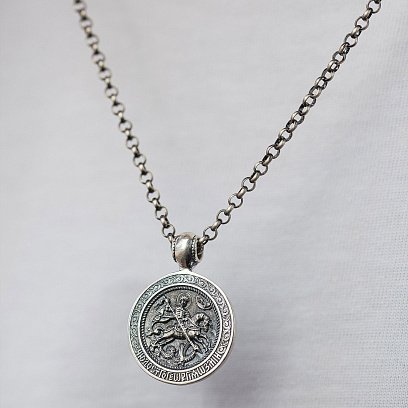 Серебряная подвеска "Геогрий Победоносец" 13369 №4
