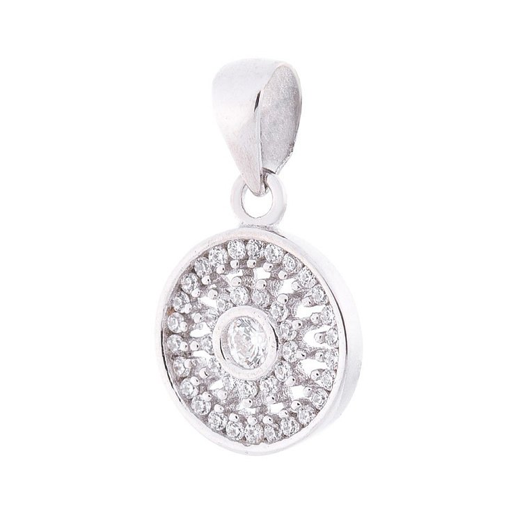 Серебряная подвеска с фианитами 132787 от ювелирного магазина Оникс