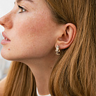 Серьги "Rosie" с фианитами (желтое, белое золото) с09167 от ювелирного магазина Оникс - 1