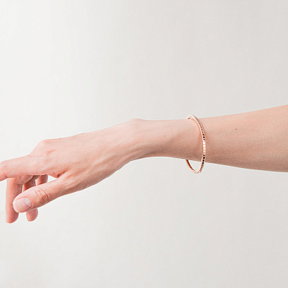 Жесткий золотой браслет "Кубики" б05613 №5