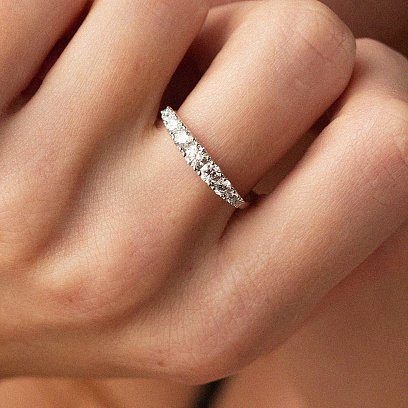 Кольцо в белом золоте с бриллианты кб0428nl №5