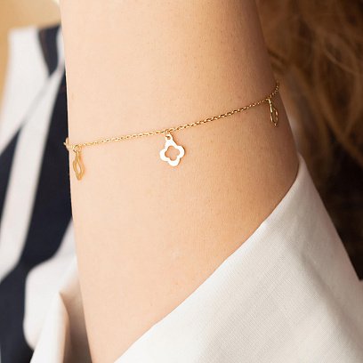 Браслет "Клевера" в желтом золоте б05071 №2