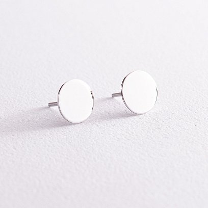 Золотые серьги - пусеты "Зеркальные" с07887